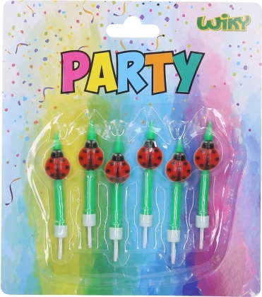 Bougies de fête coccinelle
