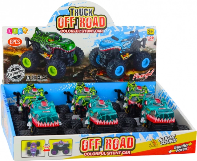 off-road auto Dino met aandrijving, lichten en geluid