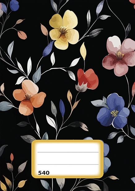 Notebook A5 Unlined with Floral Design