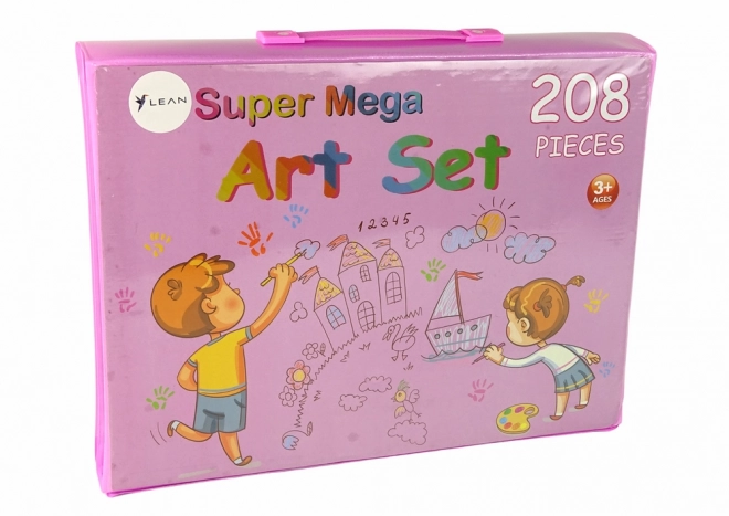Kunstzinnige set roze koffers 208 stuks