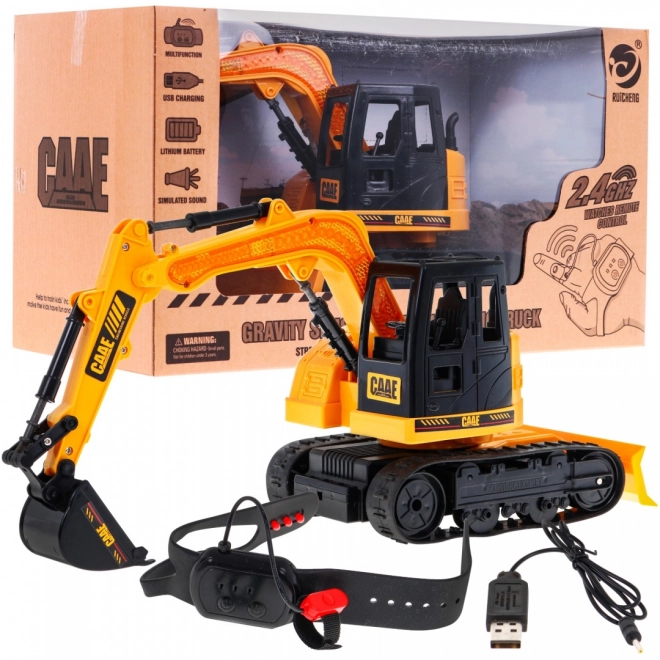 Handmatig bediende graafmachine voor kinderen 6+ Slimme armband + beweegbare delen