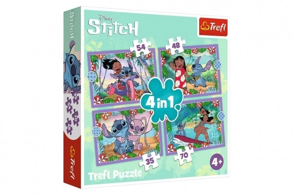 Puzzle Lilo & Stitch 4v1 Verrückter Tag Trefl