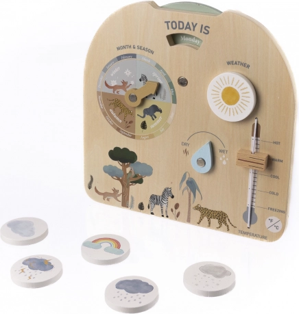 Holz-Montessori-Wettertafel