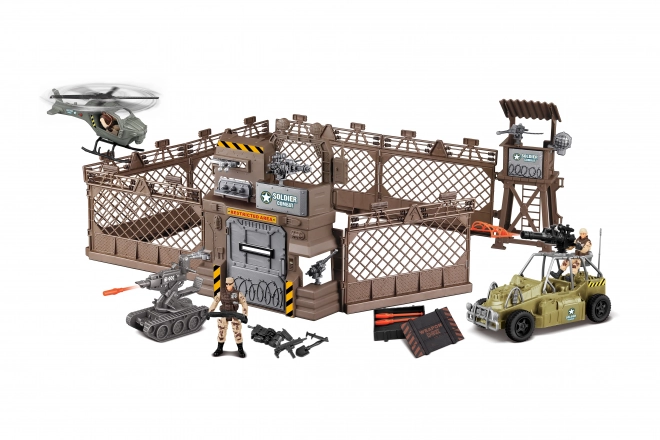 Military Defense Set with Sound and Light Helicopter