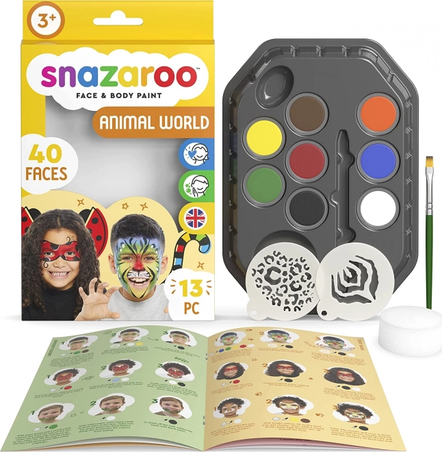 Snazaroo set gezicht- en lichaamskleuren Dierlijke Wereld