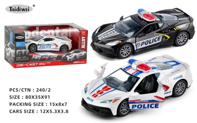 Metalen politieauto 12 cm