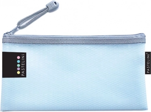 Envelope with zipper in pastel blue