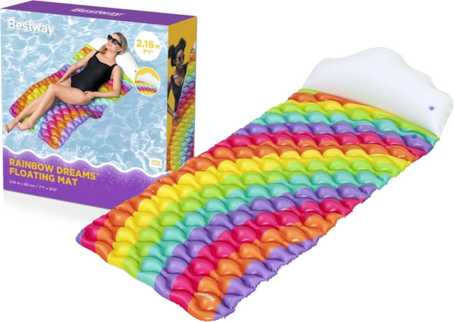 matelas pneumatique arc-en-ciel pour l’eau 216 × 80 cm Bestway