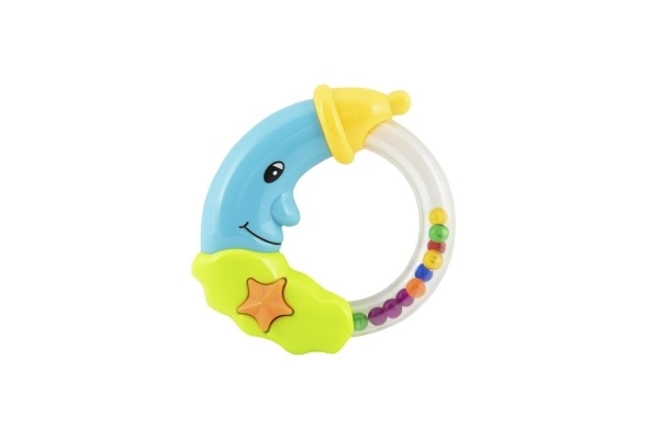 Rammelaar maan plastic 11cm op kaart 0+