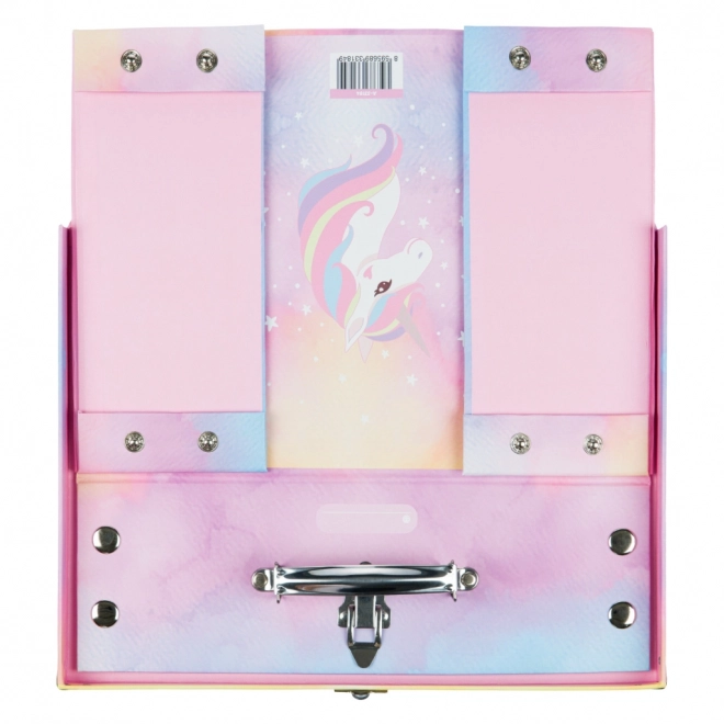 BAAGL Opvouwbare Schoolkoffer Rainbow Unicorn met metalen hoeken