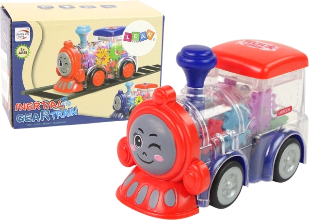 Fröhliche Lokomotive für Kinder LED-Lichter Reibungsantrieb
