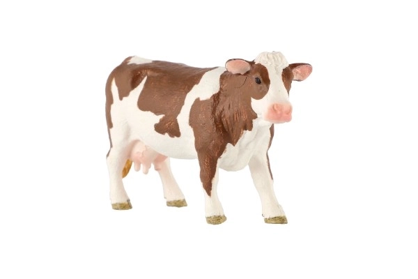 Realistic model of Czech Spotted Breed plastic cow 12 cm