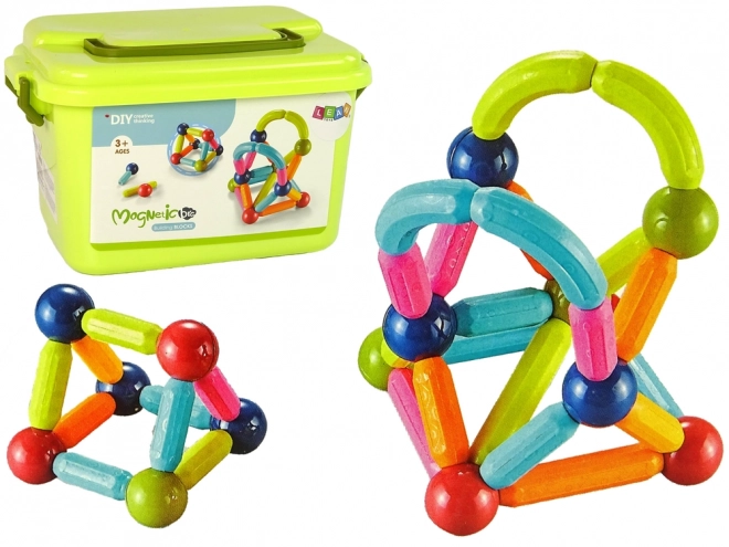 Magnetische bouwset in koffer - 70 stukken
