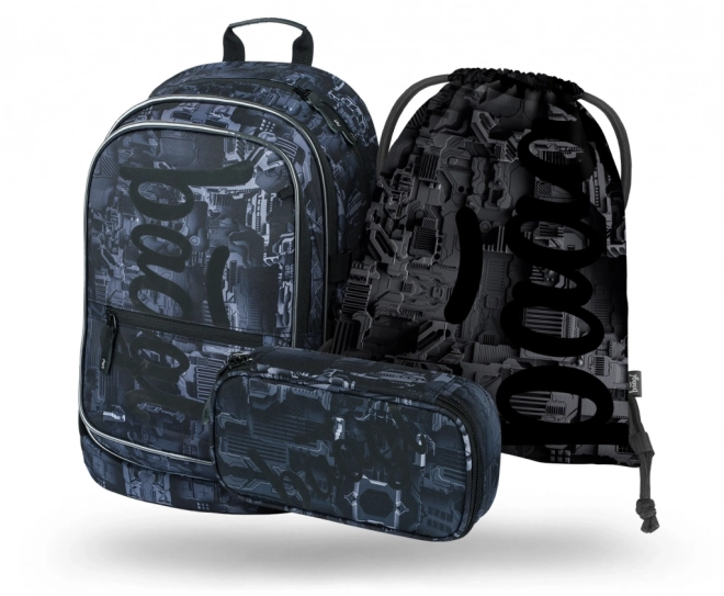Set scolaire BAAGL Core Technic : sac à dos, trousse, sac