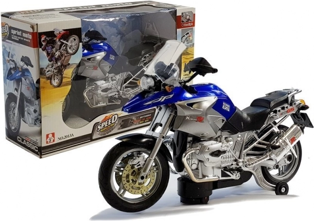 Accumotor met licht en geluid – blauw