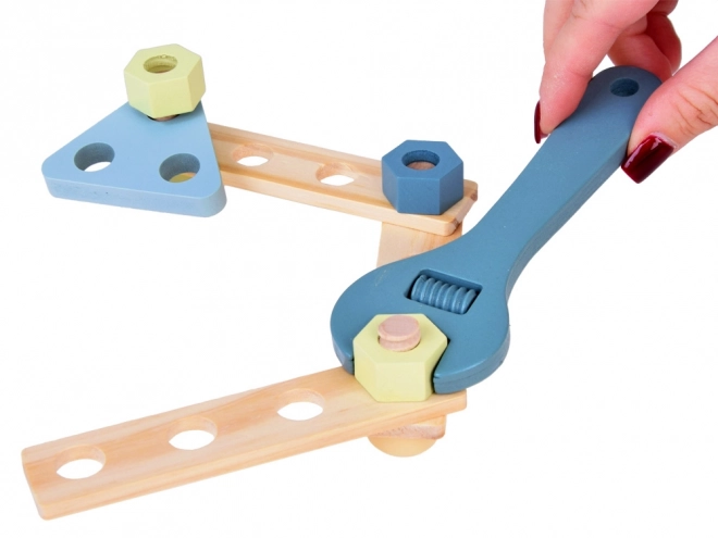 Wooden educational construction blocks set