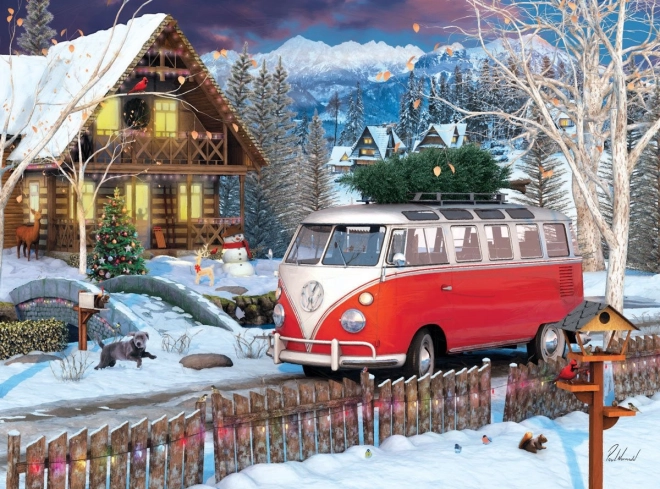 EUROGRAPHICS puzzel in blikje kerstbusje Volkswagen 550 stukjes