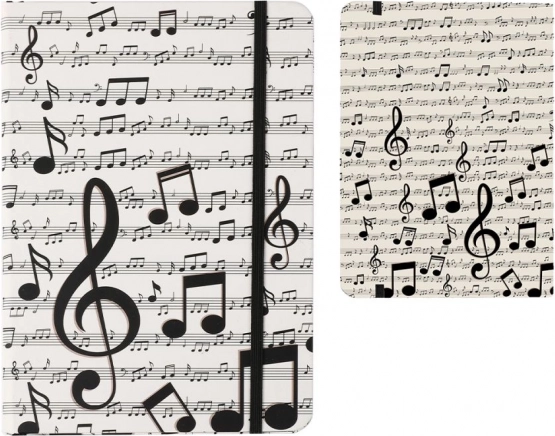 Notebook A5 with Hard Cover Music Theme