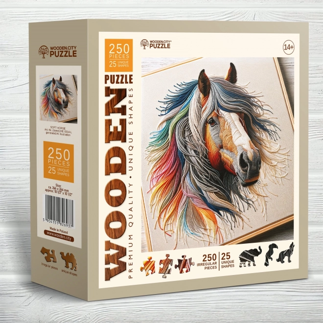 Houten puzzel Zachte Paard van Wooden City - 250 stukjes