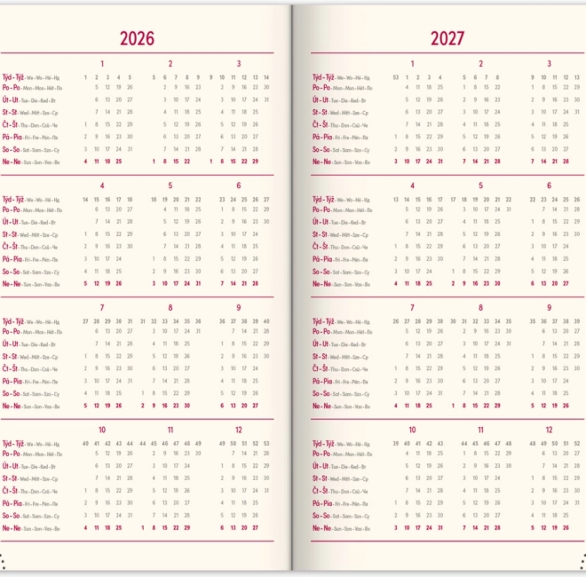 Zakagenda Zwart-gouden Twill 2026