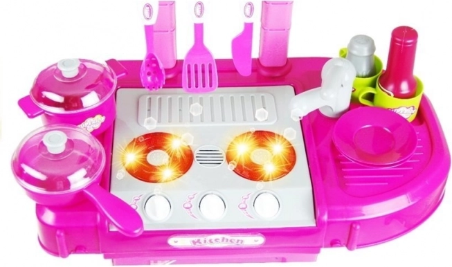 Light-up burners and realistic sounds