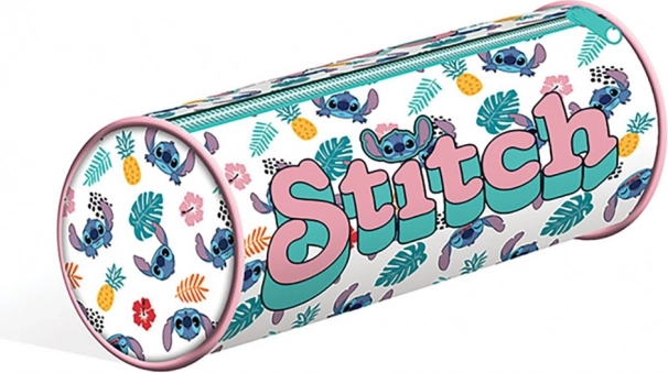 Round Pencil Case Lilo & Stitch White