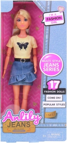 Doll Lili in Denim Skirt 30 cm