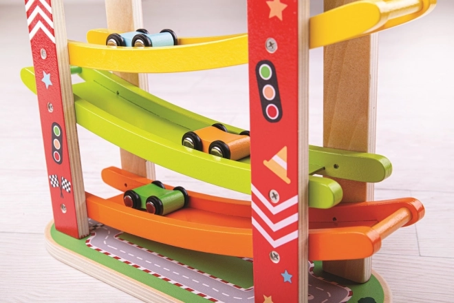 Holz-Rennbahn für Autos von Bigjigs Toys