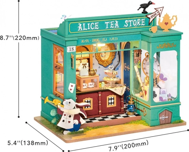 Robotime Rolife DIY Haus: Alices Teeladen mit LED Beleuchtung