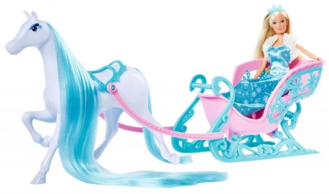 Steffi Doll with Horse Snow Dream