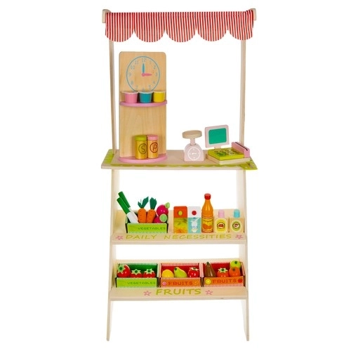 Houten kraam met accessoires voor kinderen