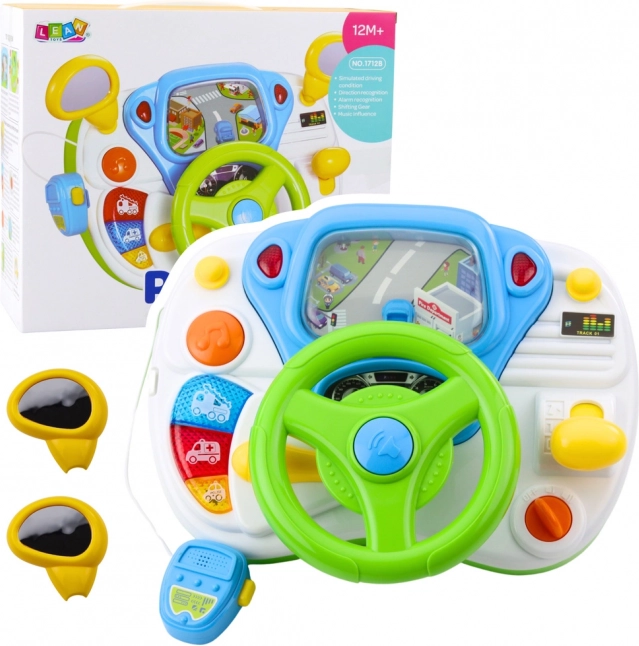 Interactive children's driving simulator with light and sound