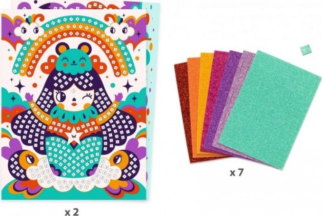 Djeco Mozaika Kokeshi Mosaic Art Kit