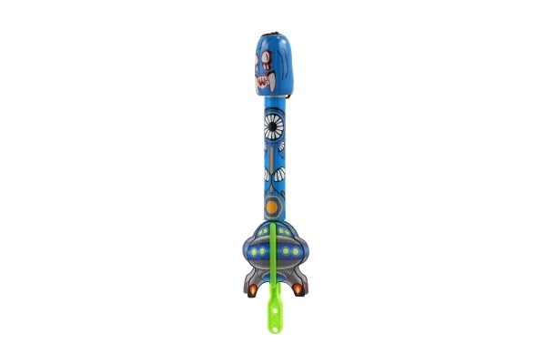 Uitklapbare pijl met geluid plastic 25cm 4 kleuren op kaart 13x31,5x4cm