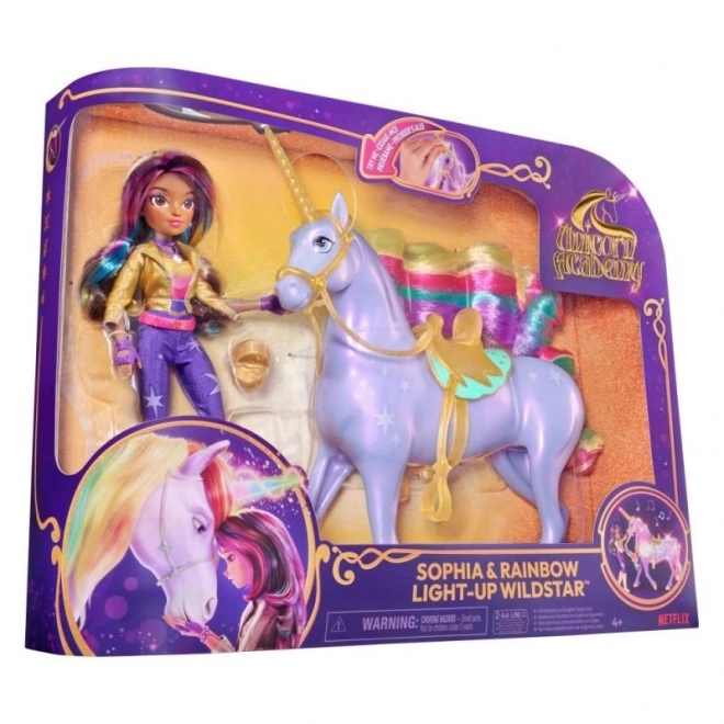 UNICORN ACADEMIE LICHTGEVENDE EENHOORN WILDSTAR MET POP SOPHIA 24cm