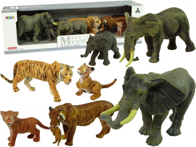 Set Afrikaanse figuren – olifanten en tijgers voor kinderen