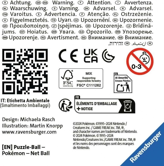 RAVENSBURGER 3D Puzzleball Pokémon: Filet Ball 54 pièces