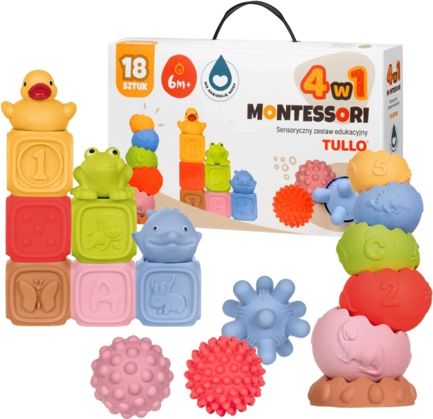 Grote set sensorisch speelgoed Tullo 18 stuks