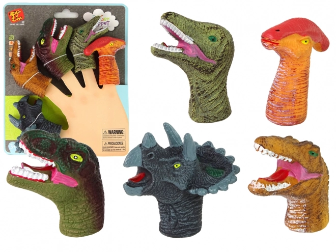 Gekleurde vingerspoppetjes Dinosaurussen, set van 5 stuks
