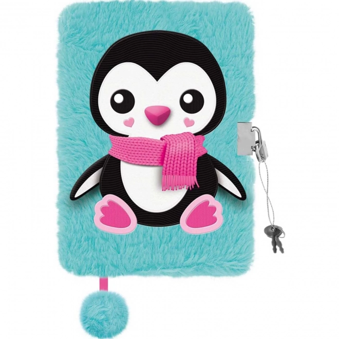 Mijn kleine vriend pinguïn Pluchen dagboek met hangslot A5 96K 9002