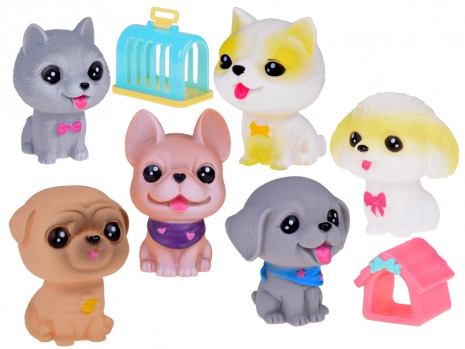 Rubber Dog Figurines Set