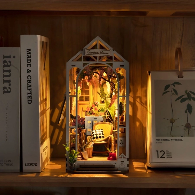 RoboTime 3D puzzel Boekensteun Tuinhuisje (hout)
