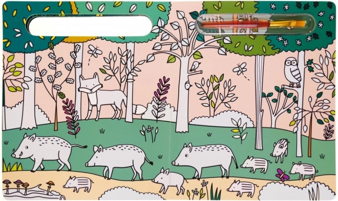 Malen mit Wasser: Wer lebt im Wald?