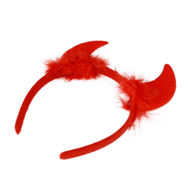 duivelse hoorns rood met veren