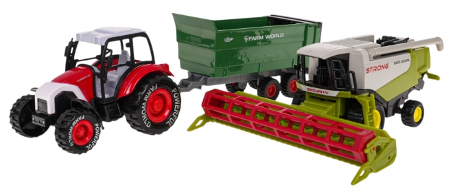 Ensemble de véhicules agricoles Tracteur + moissonneuse