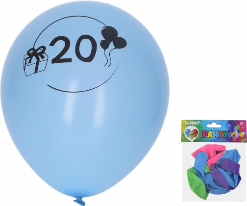 Inflatable balloons 30 cm with number 20 – set of 5 pcs