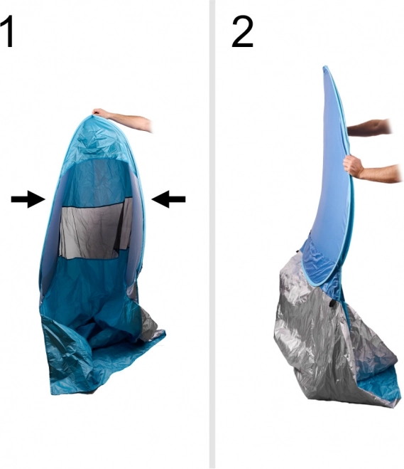 Selbstaufbauendes Strandzelt blau