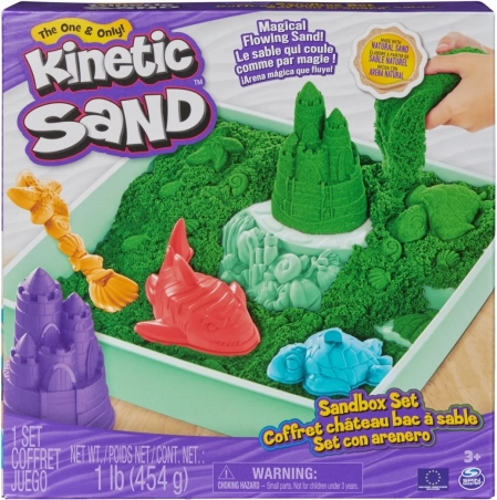 Kinetic Sand – ensemble de sable de table vert avec plateau