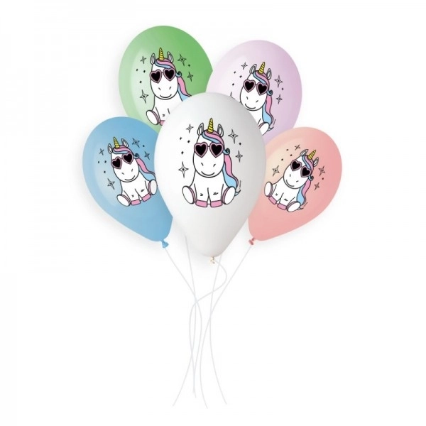 Opblaasbare ballonnen Eenhoorn 33 cm, 5 stuks