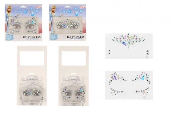 Gezichtsdecoratie diamanten/steentjes IJskoningin